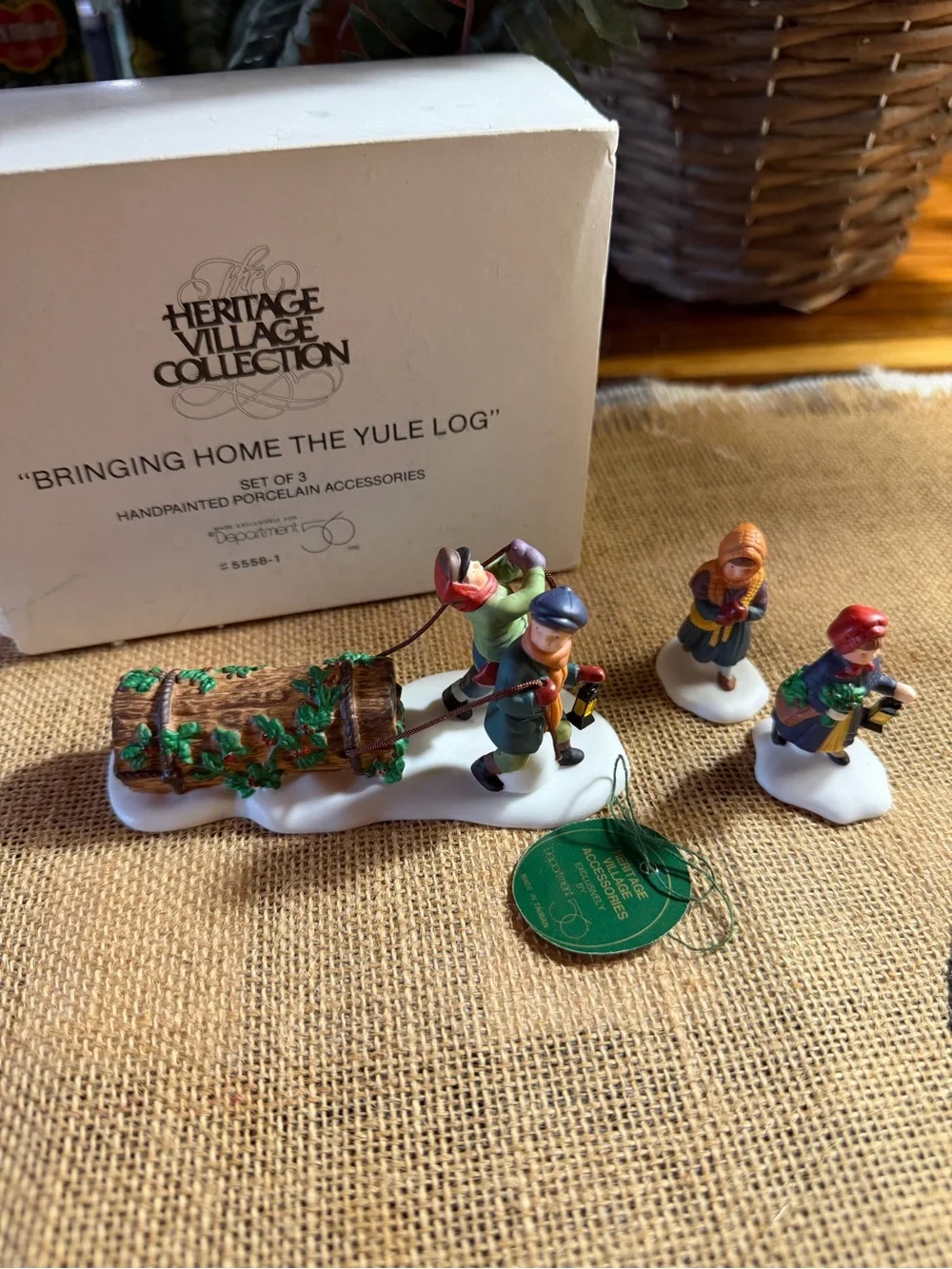 Department 56 Porcelain Carolers with Yule Log – Department 56